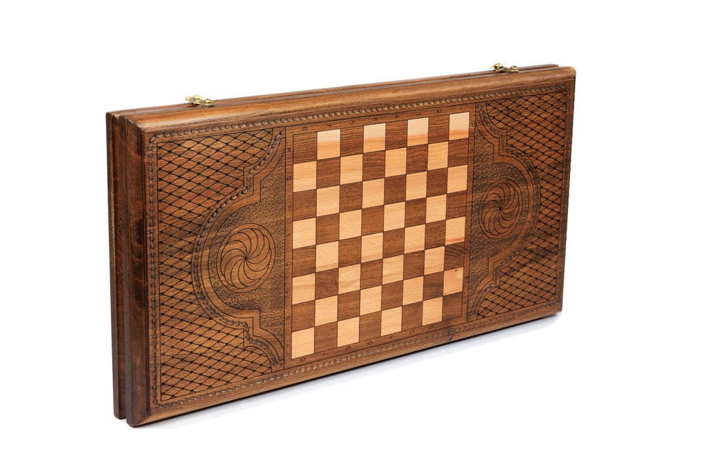 Handmade Wooden Backgammon Set with Deer, 60 cm - photo 4