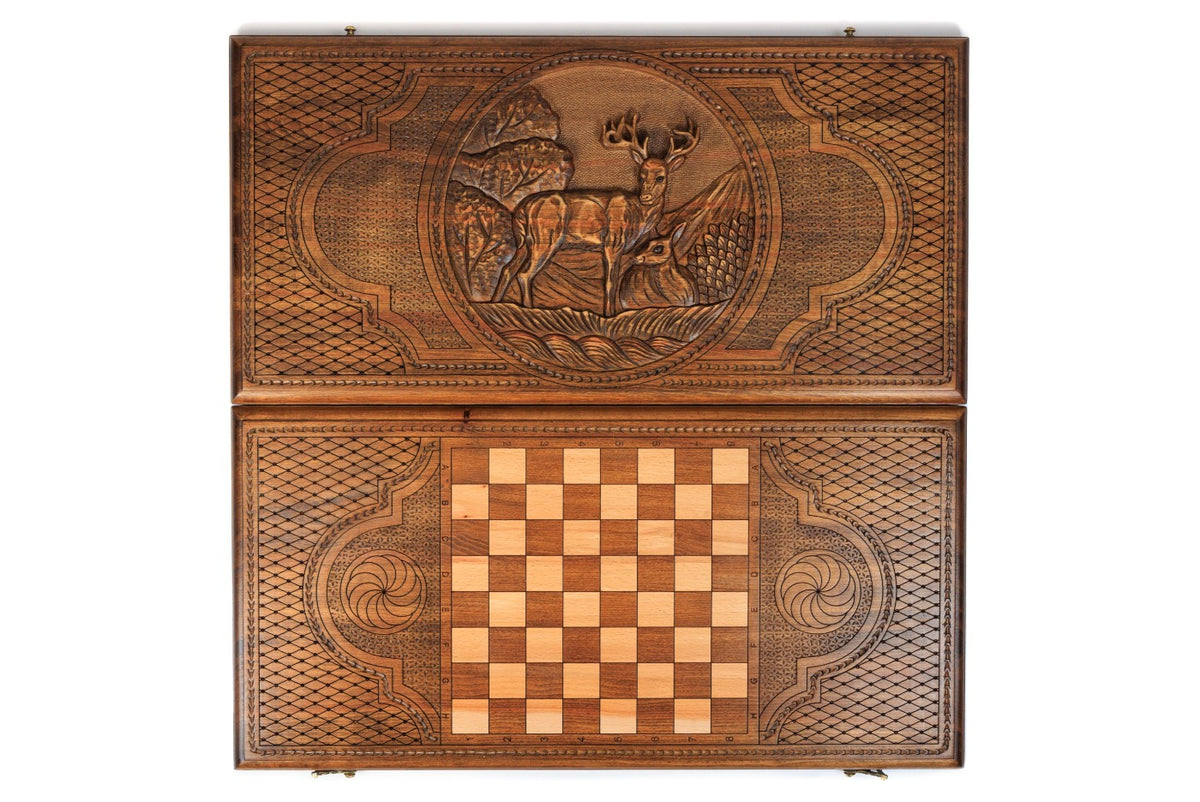 Juego de backgammon con ciervo, 60 cm – foto 9