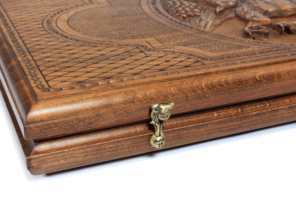 Handmade Wooden Backgammon Set with Deer, 60 cm - photo 10