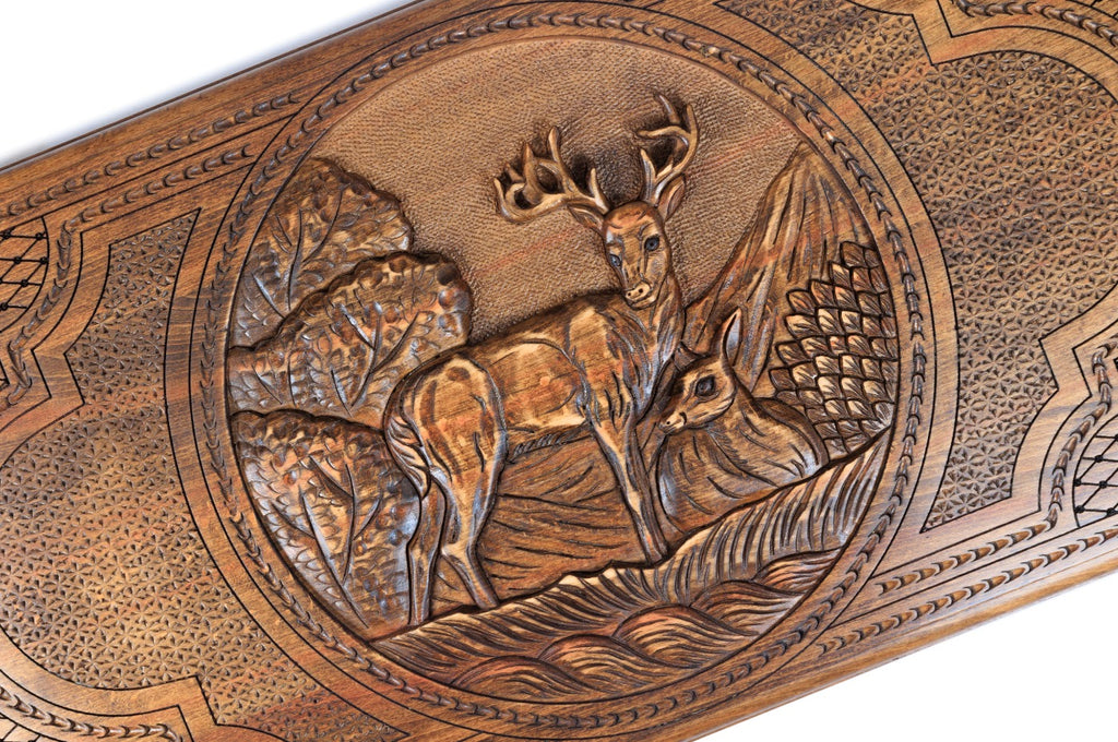 Handmade Wooden Backgammon Set with Deer, 60 cm - photo 2