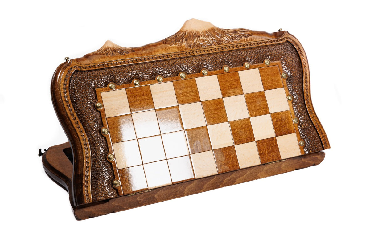 Handmade Wooden Chess Set with Ararat Outline, 50 cm - photo 5