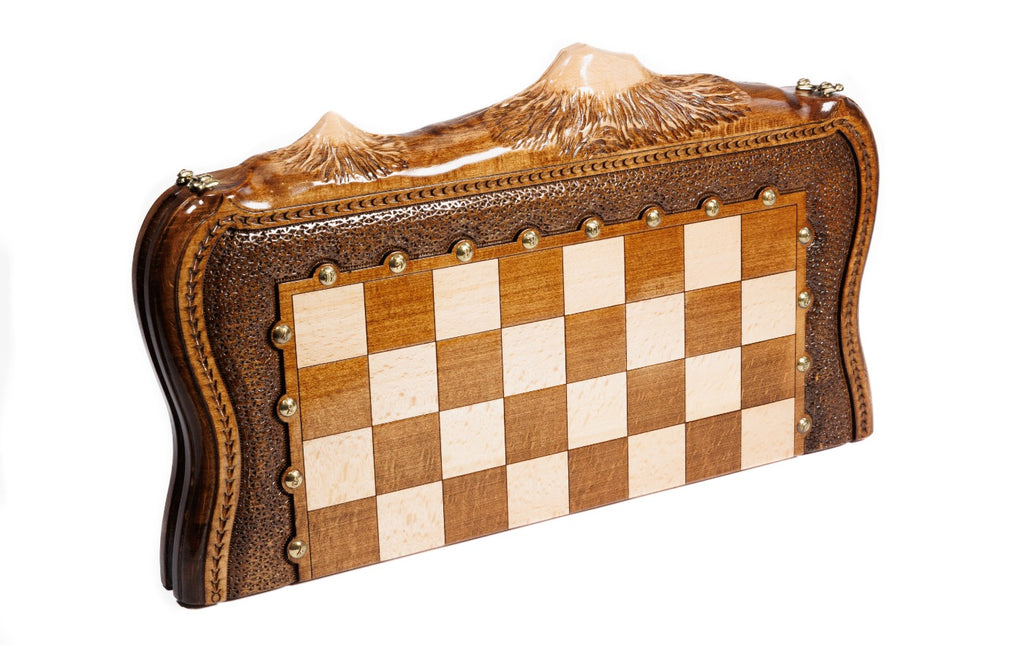 Handmade Wooden Chess Set with Ararat Outline, 50 cm - photo 4