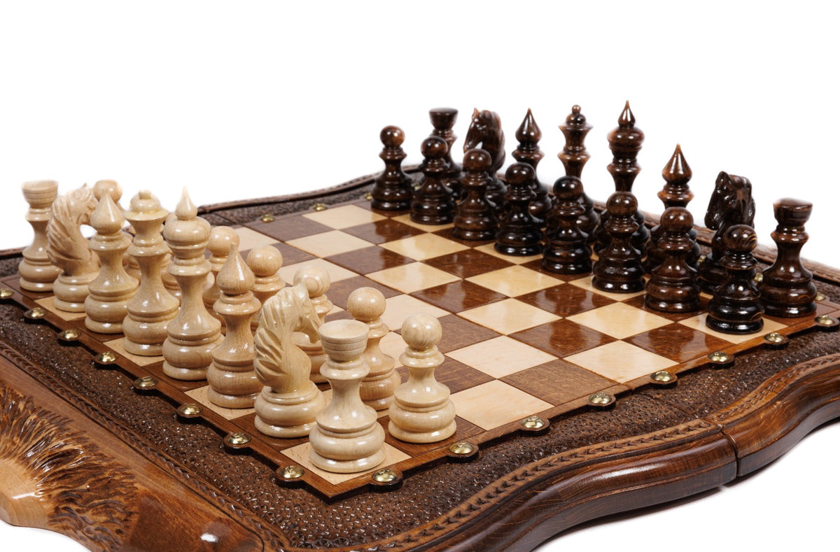Handmade Wooden Chess Set with Ararat Outline, 50 cm - photo 2
