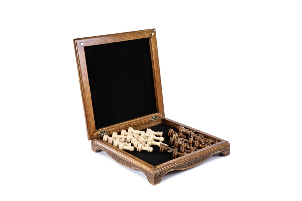 Handmade Wooden Box-Style Chess Set, 35 cm - photo 3