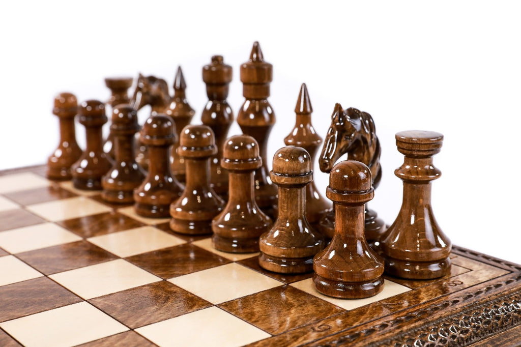 Handmade Wooden Box-Style Chess Set, 35 cm - photo 7