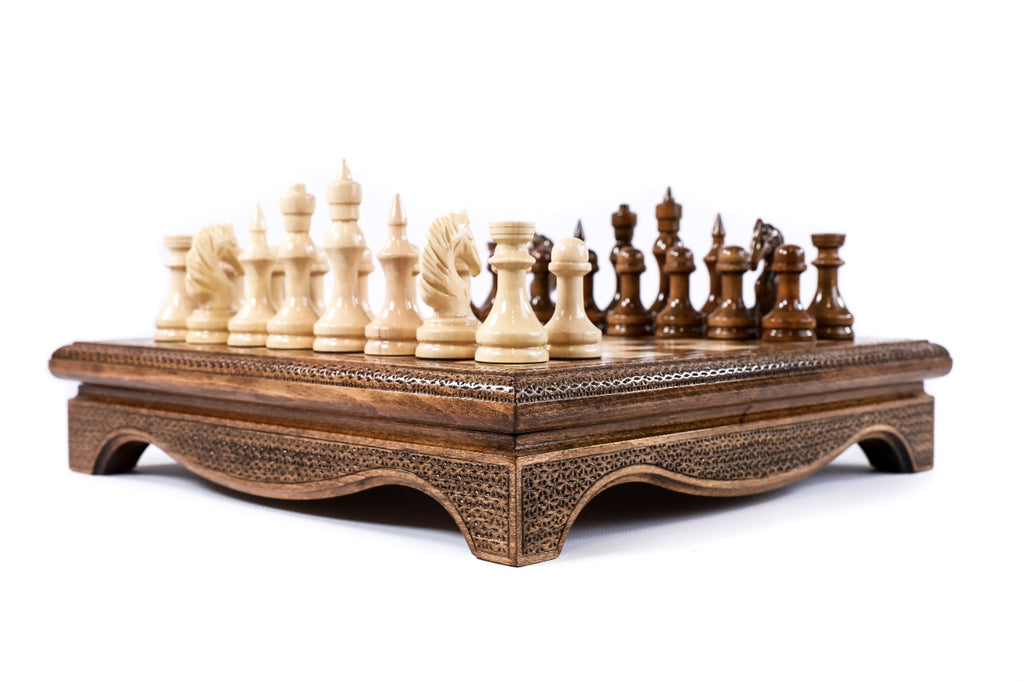 Handmade Wooden Box-Style Chess Set, 35 cm - photo 4