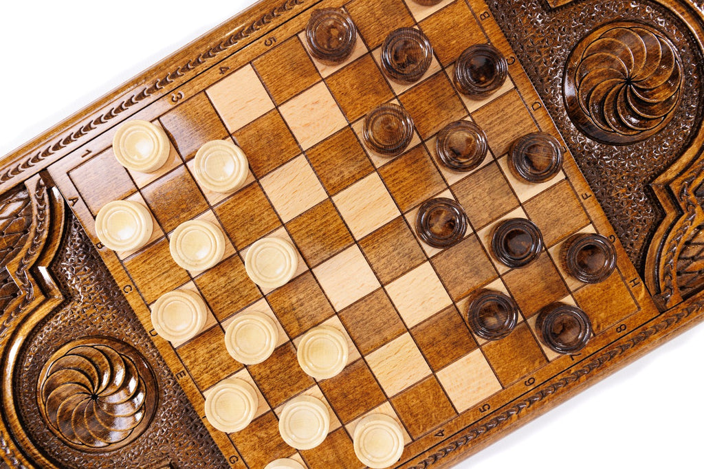 Handmade Wooden Backgammon Set with Pomegranate and Epoxy Resin, 60 cm - photo 10
