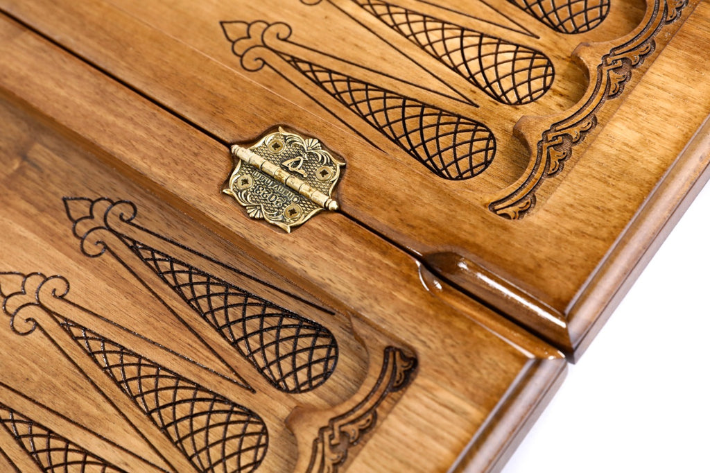 Handmade Walnut Backgammon Set with Eternity Sign, 60 cm - photo 12
