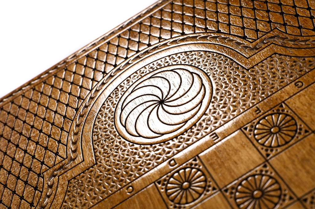 Handmade Walnut Backgammon Set with Eternity Sign, 60 cm - photo 6