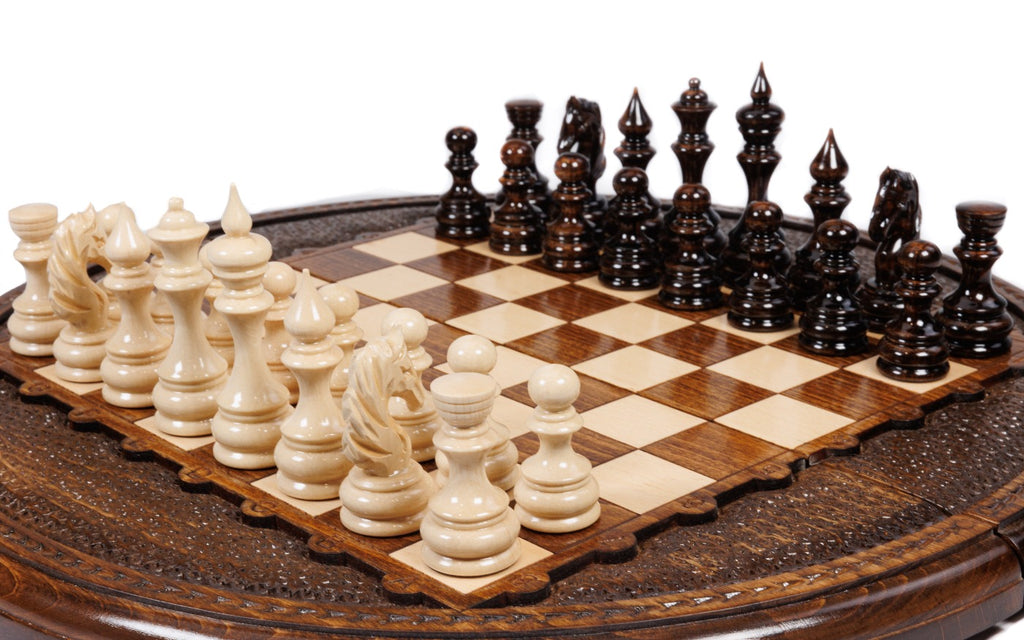 Handmade Wooden Circular Chess Set, 40 cm - photo 2