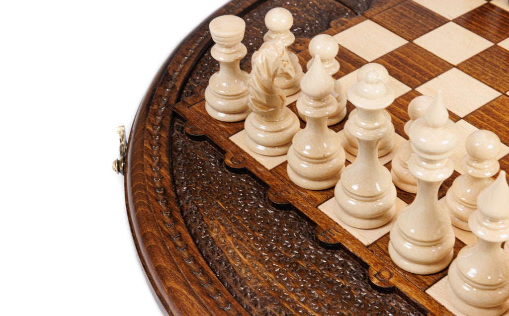 Handmade Wooden Circular Chess Set, 40 cm - photo 9