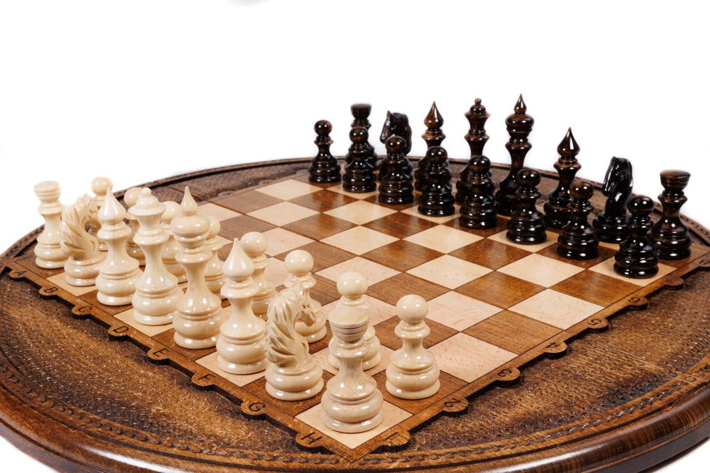Handmade Wooden Circular Chess Set, 50 cm - photo 2
