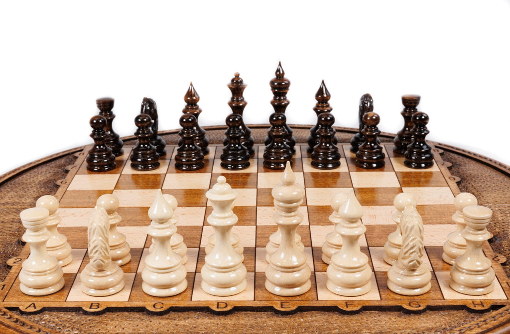 Handmade Wooden Circular Chess Set, 50 cm - photo 5