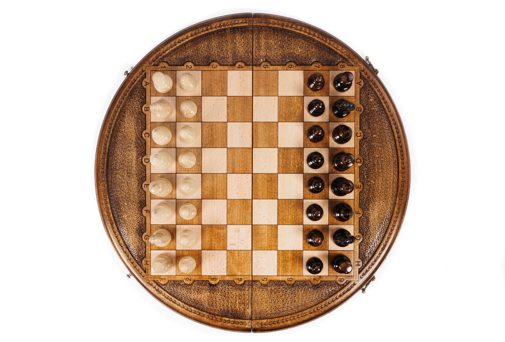 Handmade Wooden Circular Chess Set, 50 cm - photo 6