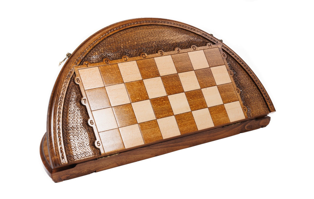 Handmade Wooden Circular Chess Set, 50 cm - photo 4