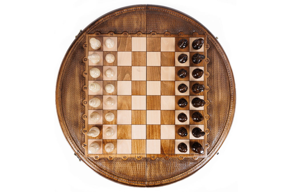 Handmade Wooden Circular Chess Set, 50 cm - photo 7