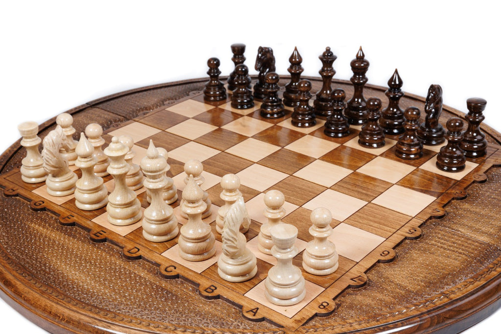 Handmade Wooden Circular Chess Set, 50 cm - photo 2