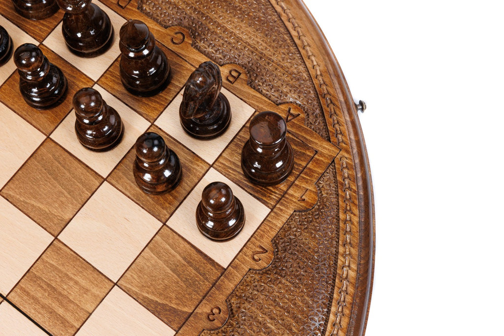 Handmade Wooden Circular Chess Set, 50 cm - photo 11