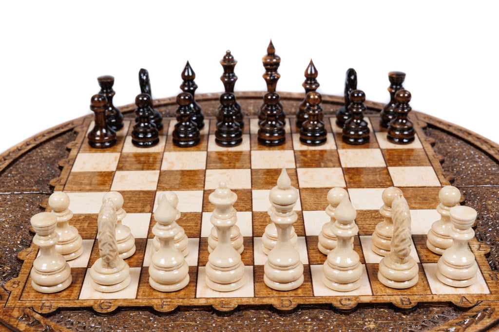 Handmade Wooden Circular Chess Set, 30 cm - photo 5
