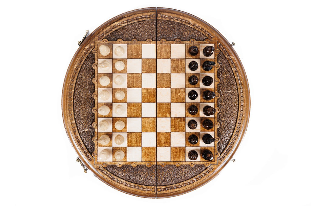 Handmade Wooden Circular Chess Set, 30 cm - photo 7
