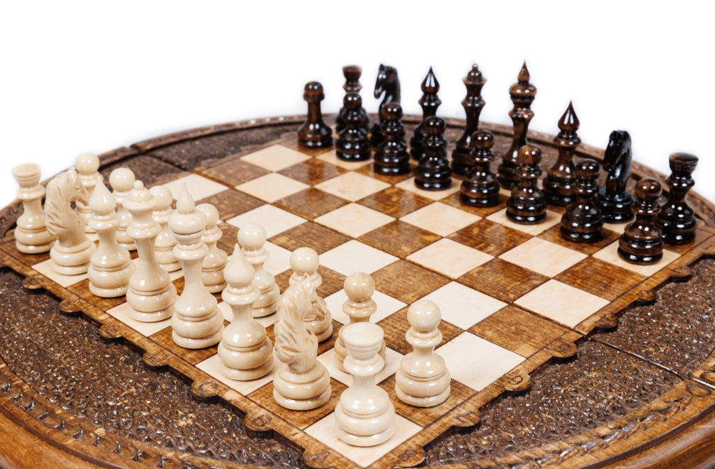 Handmade Wooden Circular Chess Set, 30 cm - photo 2