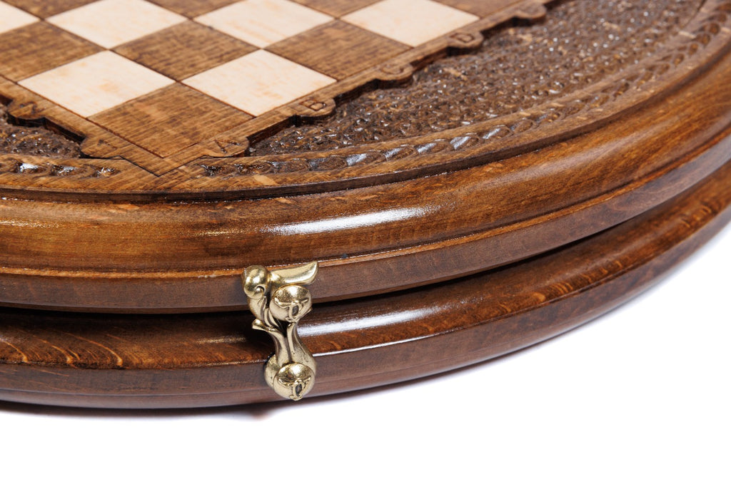 Handmade Wooden Circular Chess Set, 30 cm - photo 12