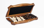 Handmade Walnut Chess Set with Epoxy Resin, 40 cm - photo 3