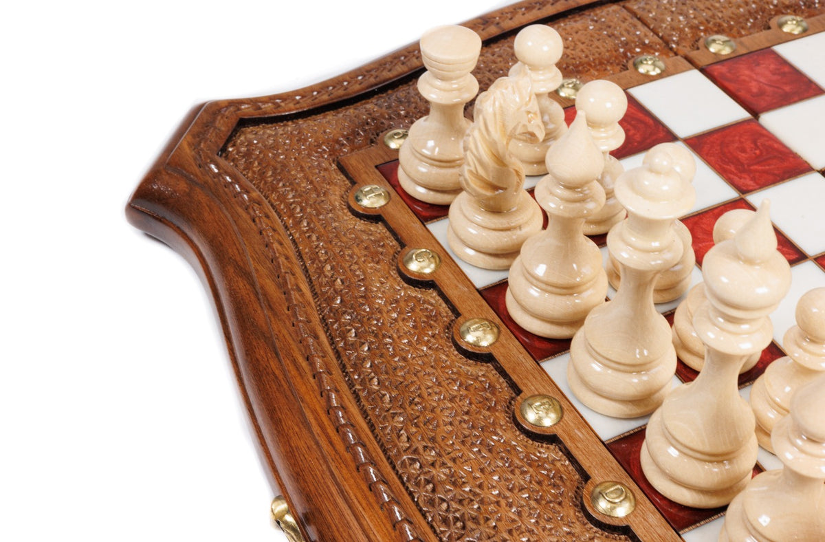 Handmade Walnut Chess Set with Epoxy Resin, 40 cm - photo 8