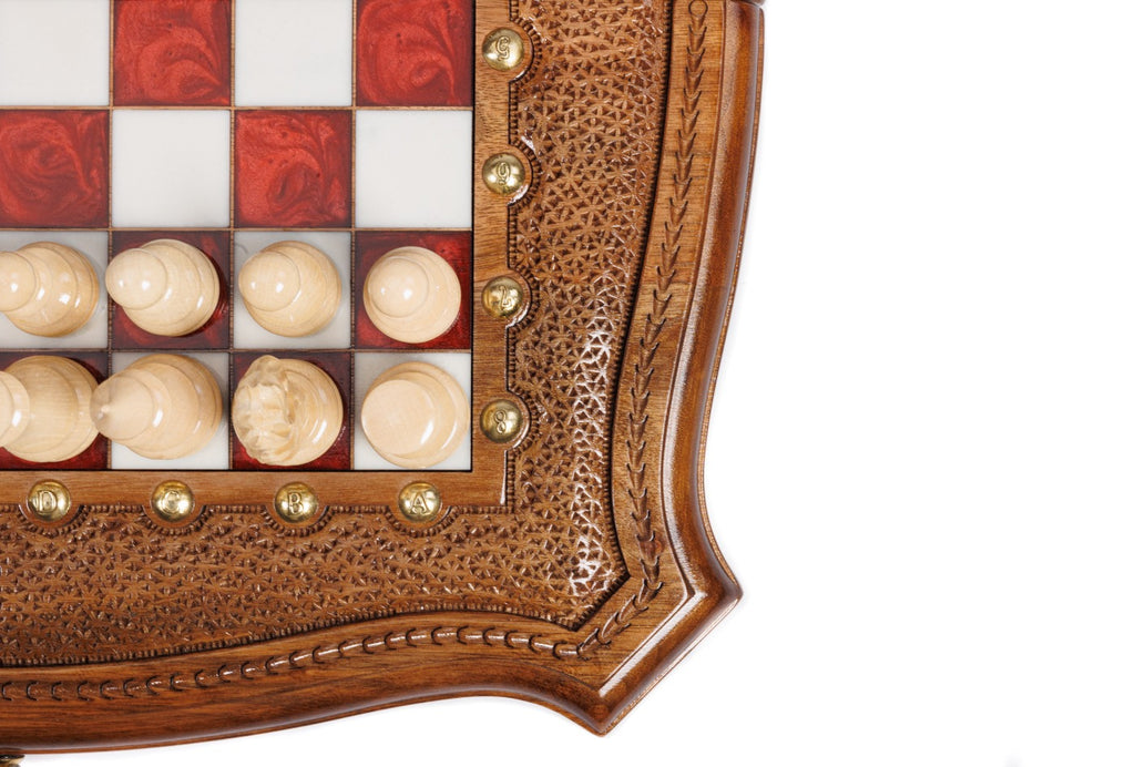 Handmade Walnut Chess Set with Epoxy Resin, 40 cm - photo 10