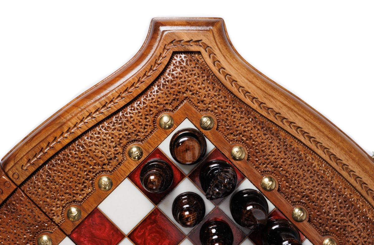 Handmade Walnut Chess Set with Epoxy Resin, 40 cm - photo 11
