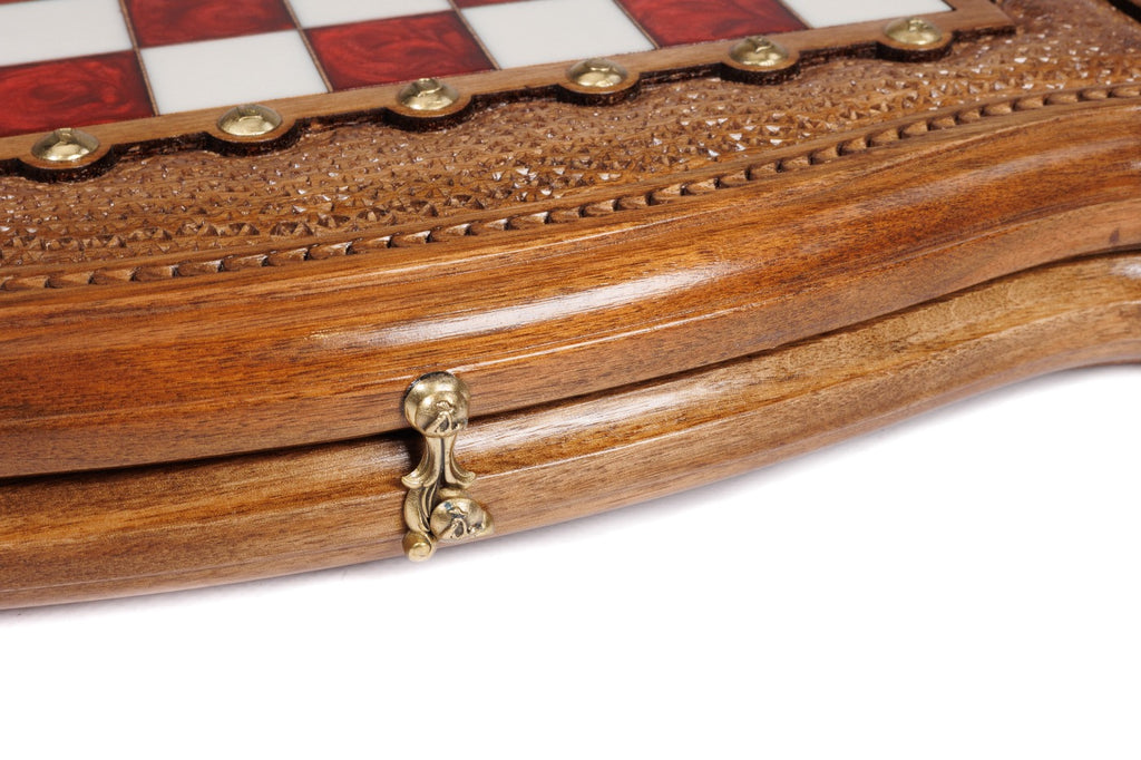 Handmade Walnut Chess Set with Epoxy Resin, 40 cm - photo 12