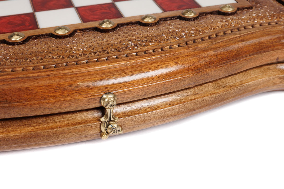 Handmade Walnut Chess Set with Epoxy Resin, 40 cm - photo 12