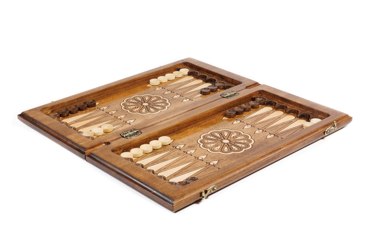 Handmade Wooden Chess and Backgammon Set with Ornamental Braid Pattern, 50 cm - photo 3