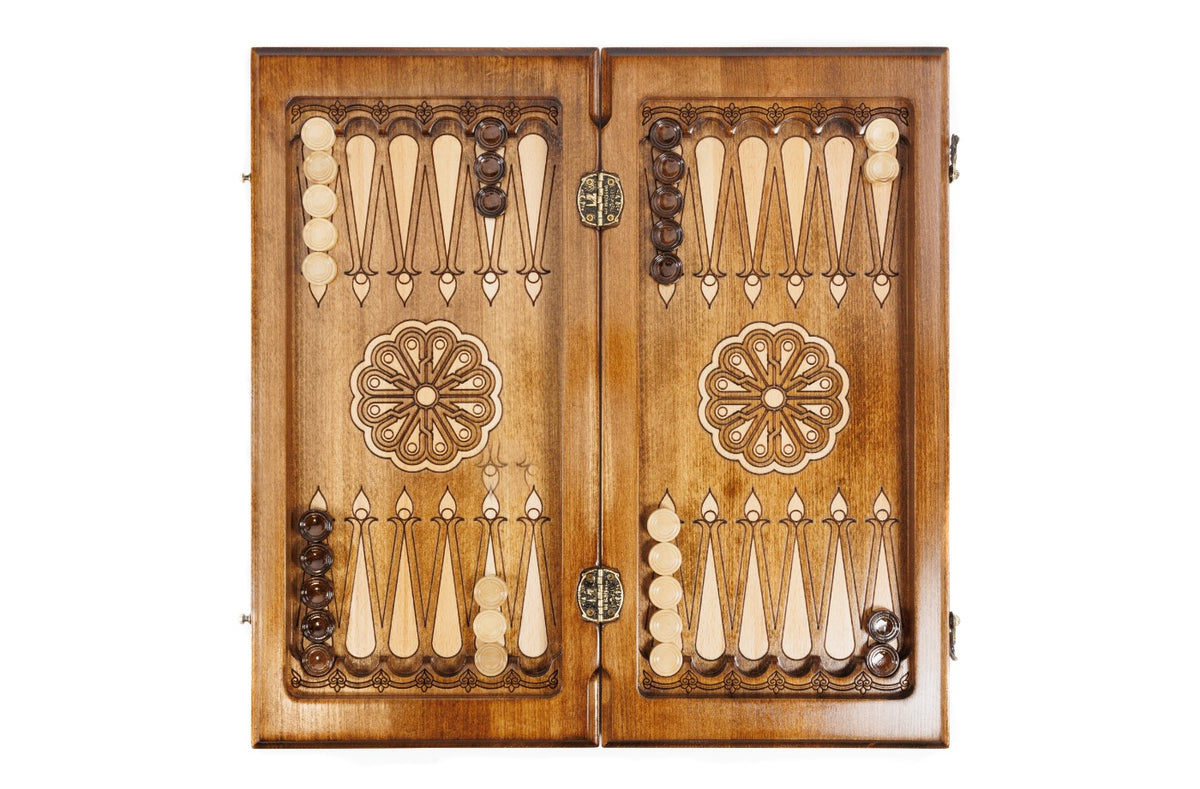 Handmade Wooden Chess and Backgammon Set with Ornamental Braid Pattern, 50 cm - photo 6