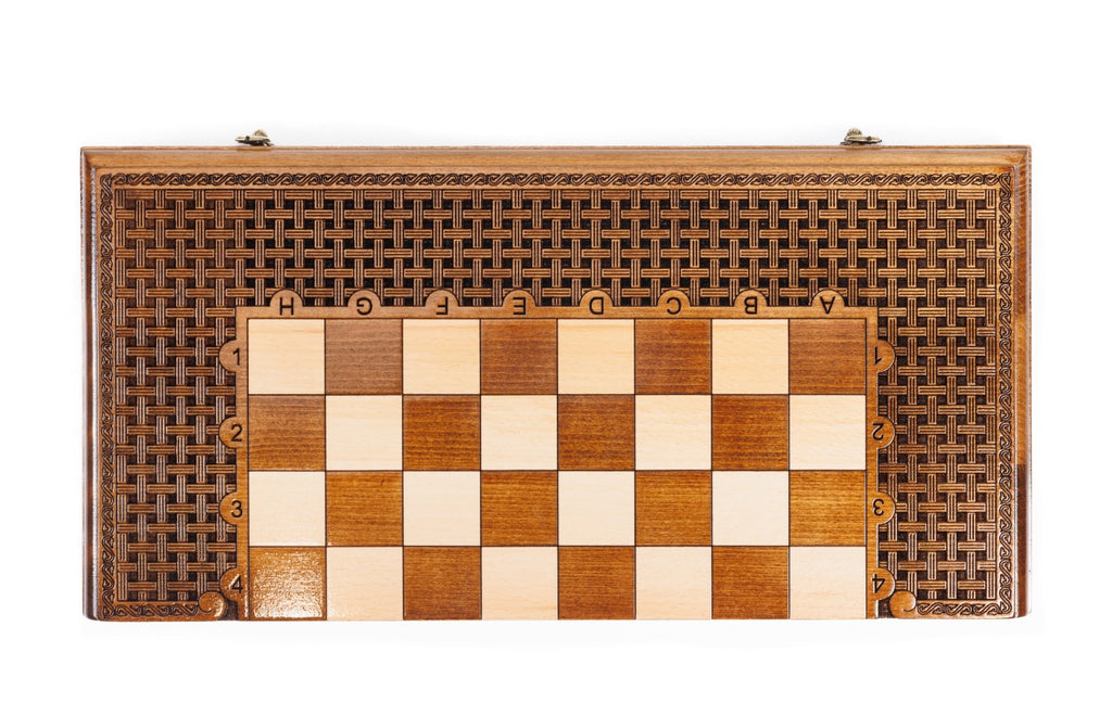 Handmade Wooden Chess and Backgammon Set with Ornamental Braid Pattern, 50 cm - photo 8