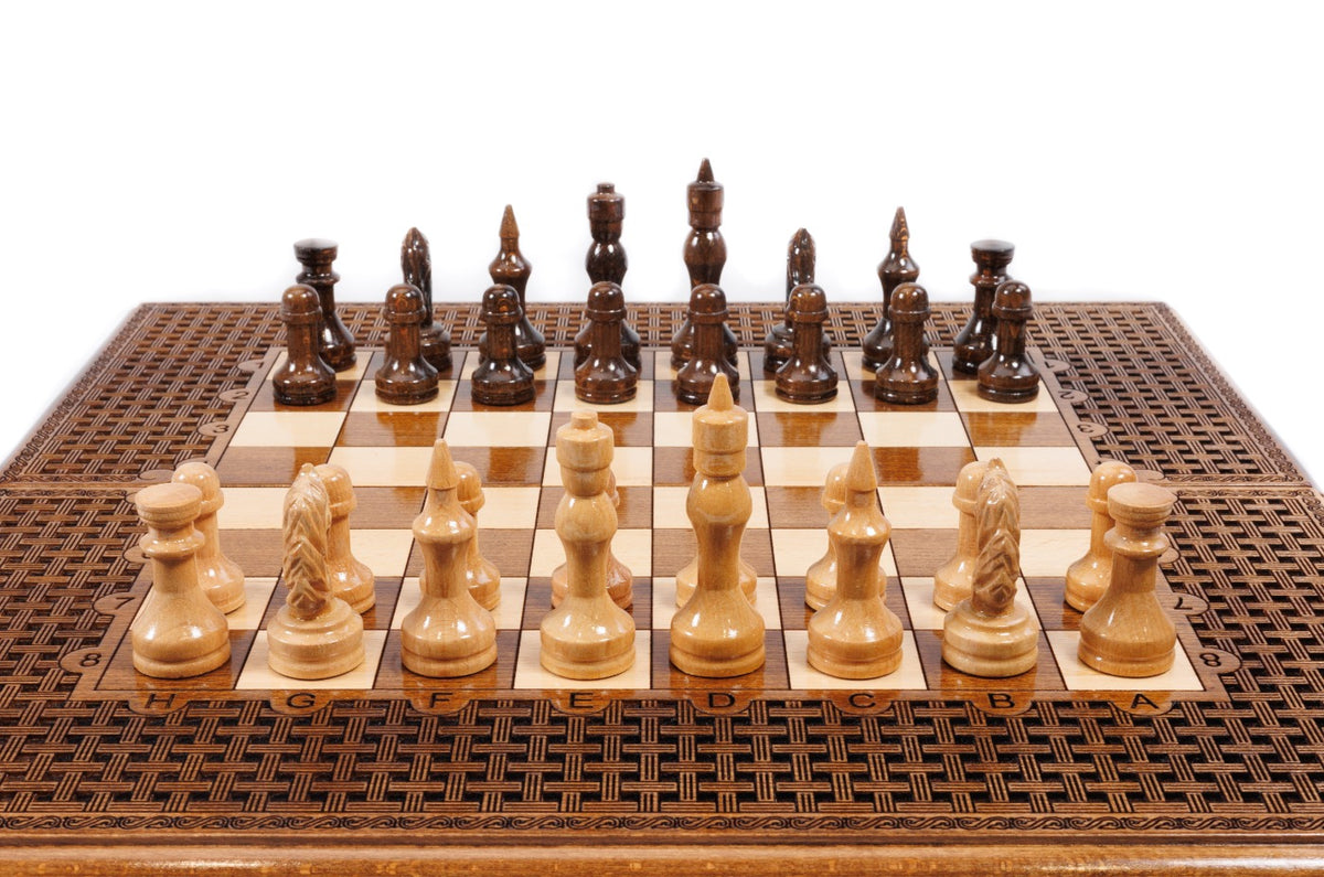 Handmade Wooden Chess and Backgammon Set with Ornamental Braid Pattern, 50 cm - photo 10