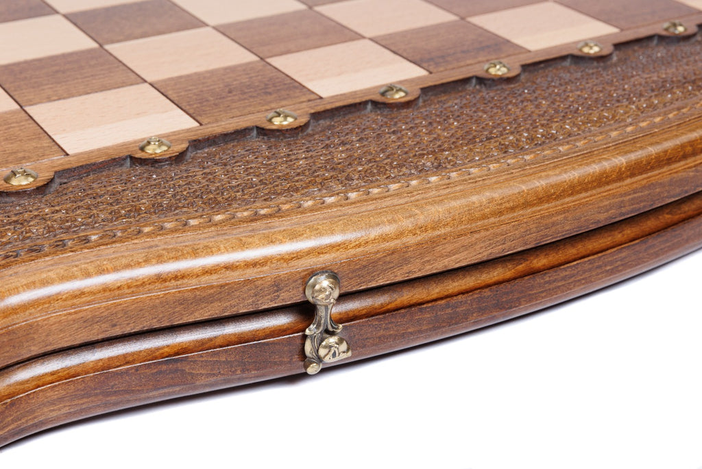 Handmade Wooden Chess Set with Contour Outline, 60 cm - photo 10