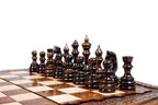 Handmade Wooden Chess Set with Contour Outline, 30 cm - photo 10