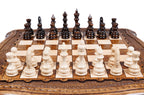 Handmade Wooden Chess Set with Contour Outline, 30 cm - photo 6
