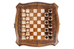 Handmade Wooden Chess Set with Contour Outline, 30 cm - photo 5