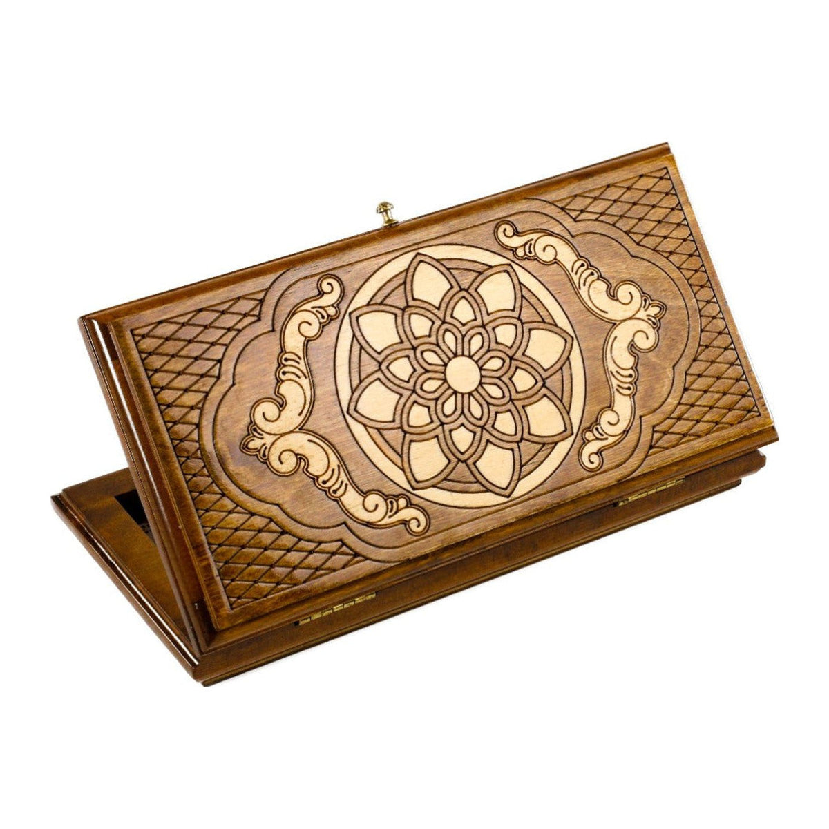Handmade Wooden Backgammon Set with Armenian Ornament, 30 cm