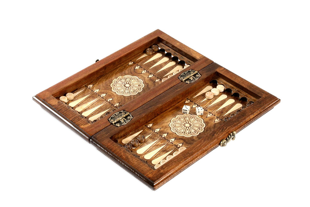 Handmade Wooden Backgammon Set with Armenian Ornament, 30 cm - photo 3