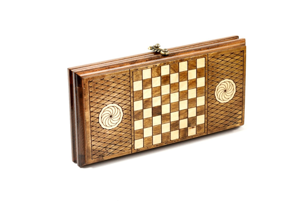 Handmade Wooden Backgammon Set with Armenian Ornament, 30 cm - photo 4
