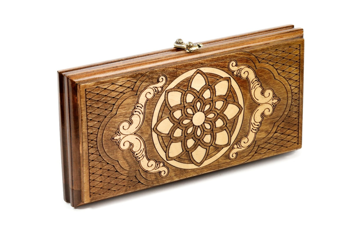 Handmade Wooden Backgammon Set with Armenian Ornament, 30 cm - photo 5