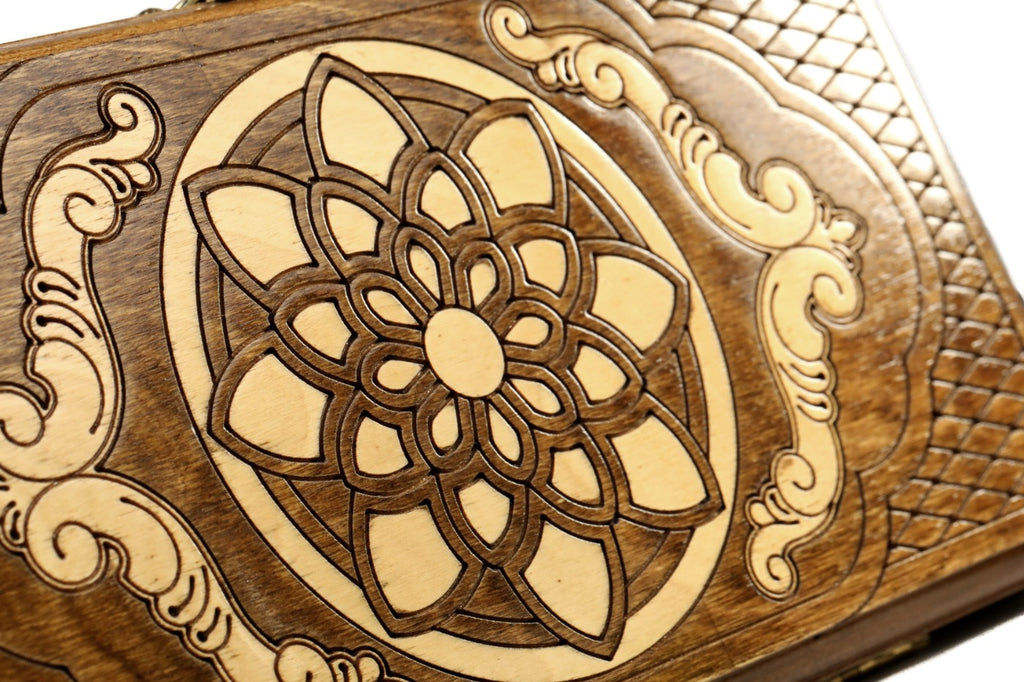 Handmade Wooden Backgammon Set with Armenian Ornament, 30 cm - photo 2