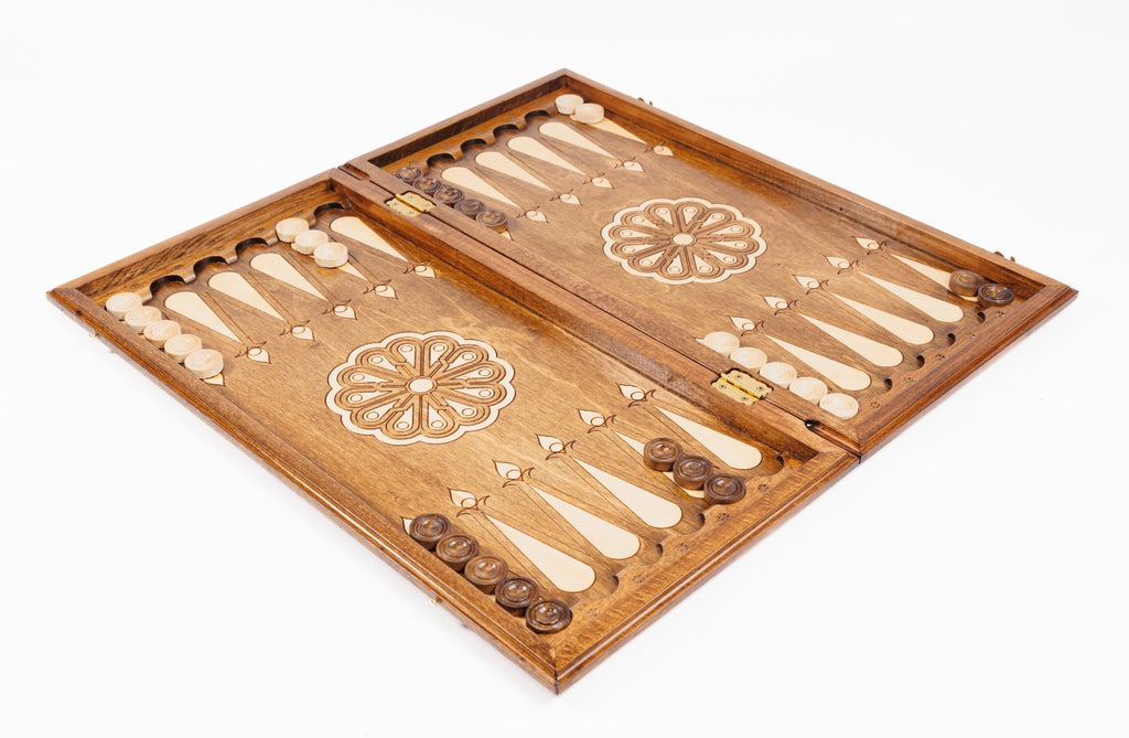 Handmade Wooden Backgammon Set with Eternity Sign, 60 cm - photo 4