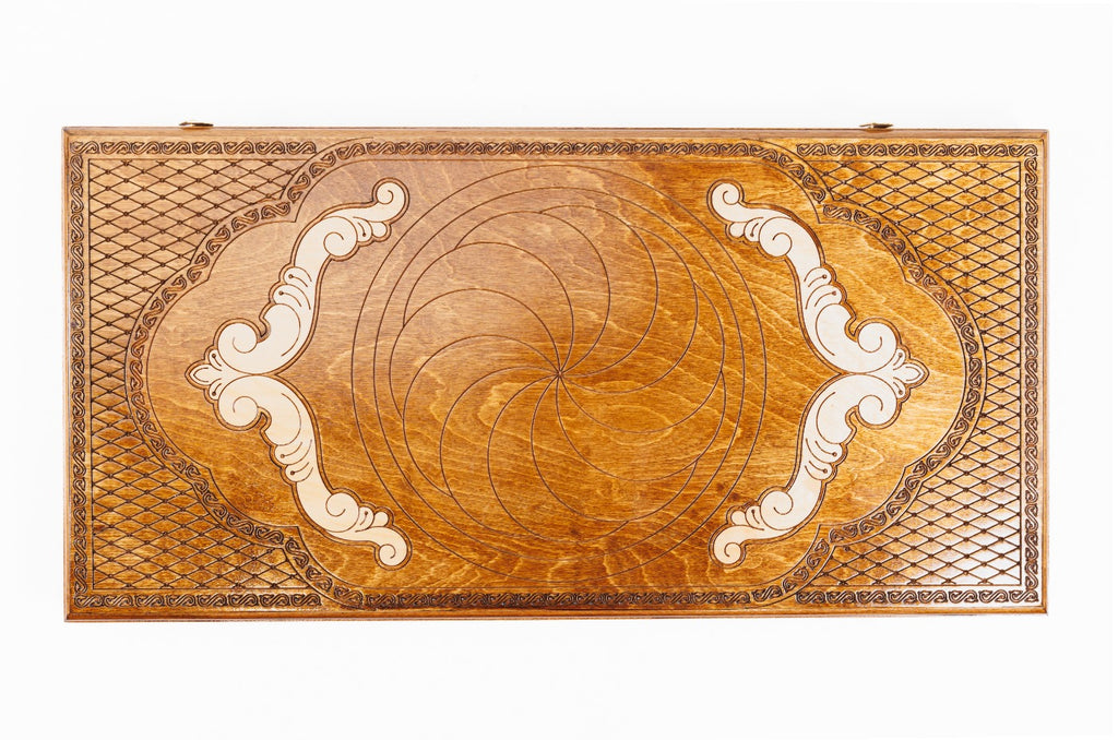 Handmade Wooden Backgammon Set with Eternity Sign, 60 cm - photo 7