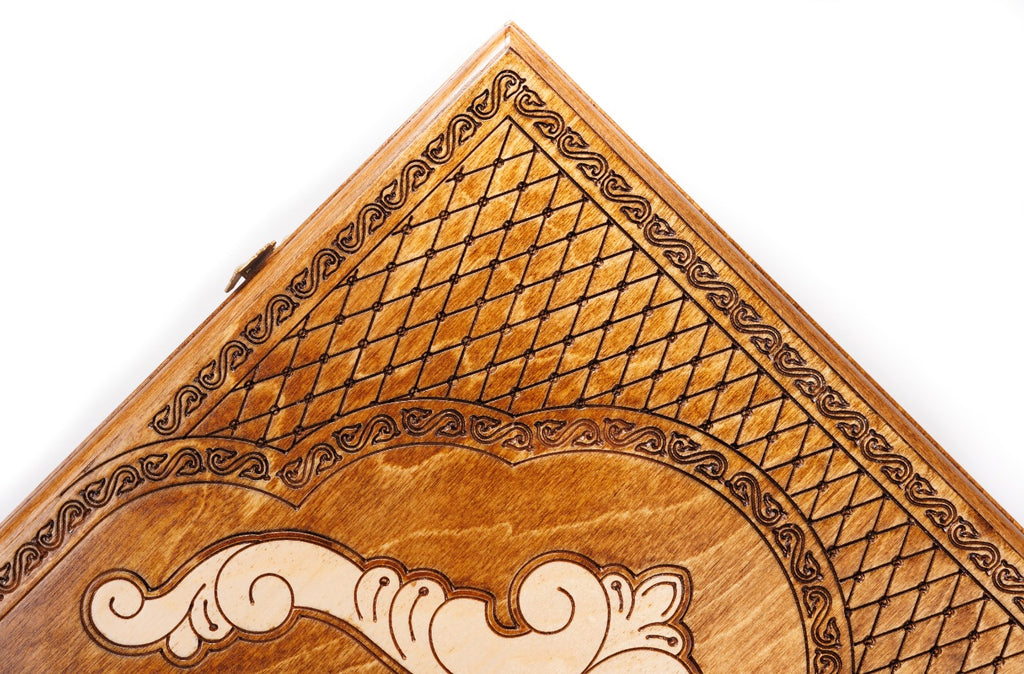 Handmade Wooden Backgammon Set with Eternity Sign, 60 cm - photo 10