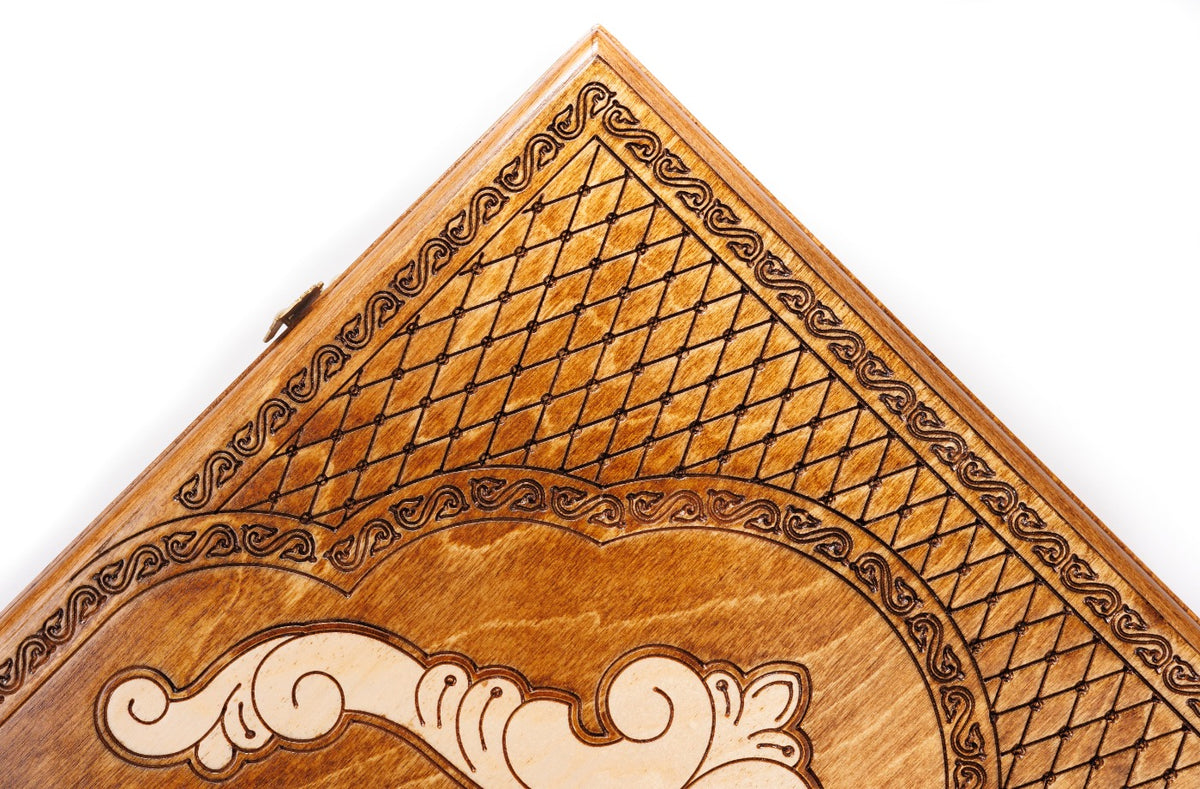 Handmade Wooden Backgammon Set with Eternity Sign, 60 cm - photo 10