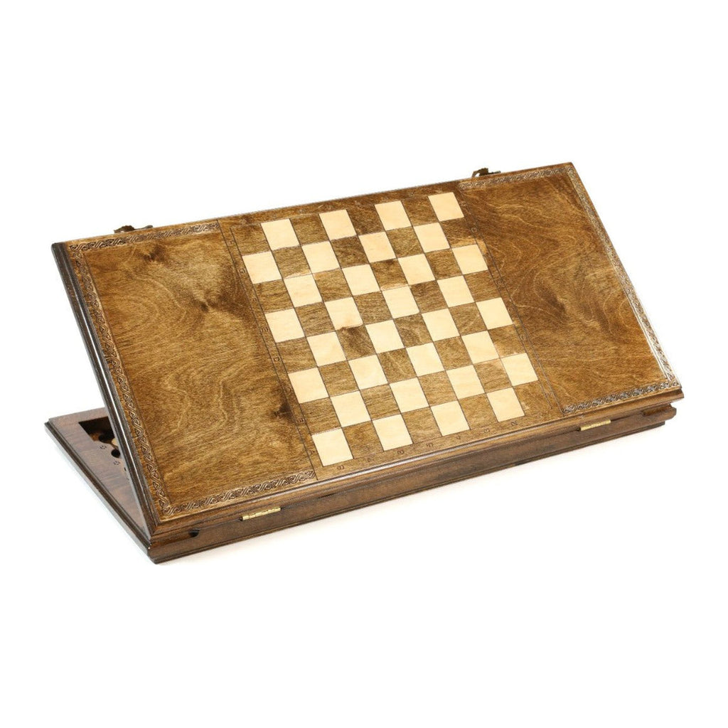 Handmade Wooden Backgammon Set, Classic Board, 60 cm (Model 16053)